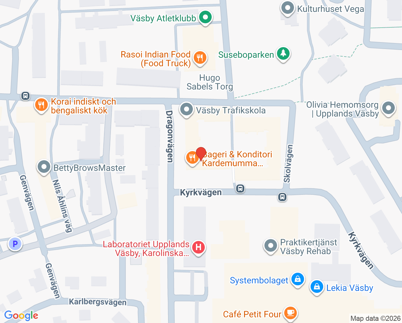 Karta till Audika Upplands Väsby