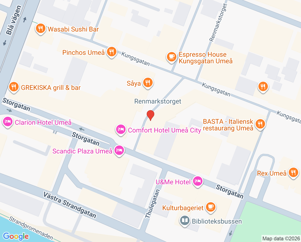 Karta till Björken Tandvård Praktikertjänst Lena Gider, Umeå