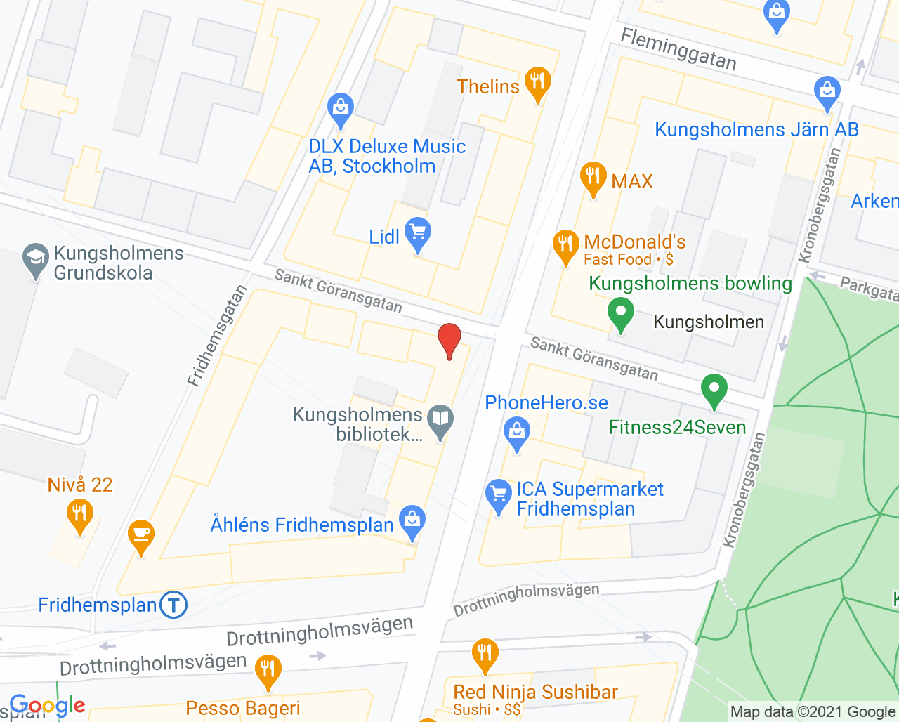 Karta till Vaccin.nu Kungsholmen