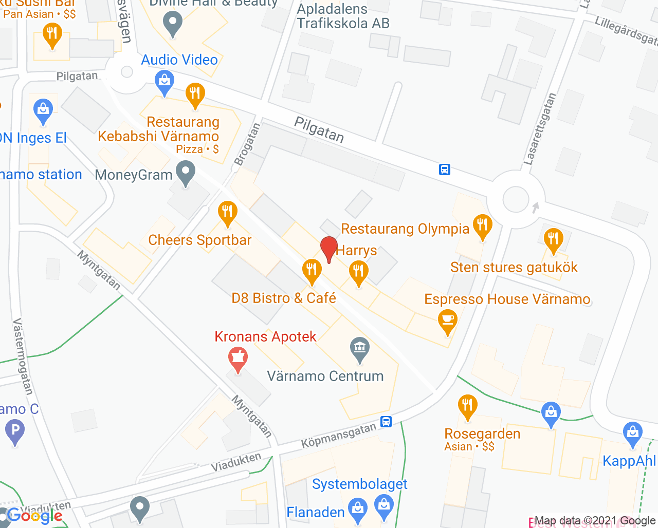 Karta till Synsam Värnamo