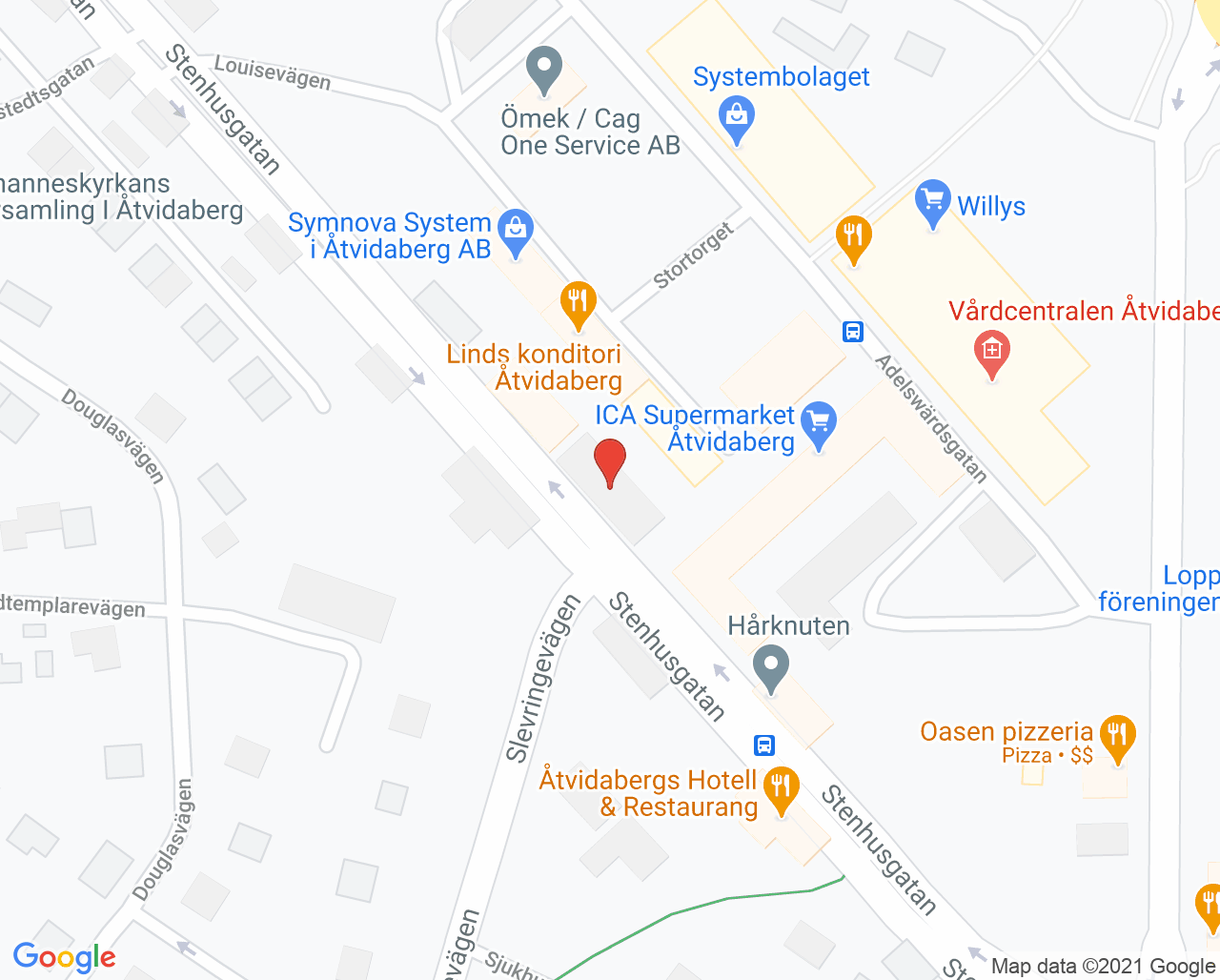 Karta till Folktandvården Åtvidaberg