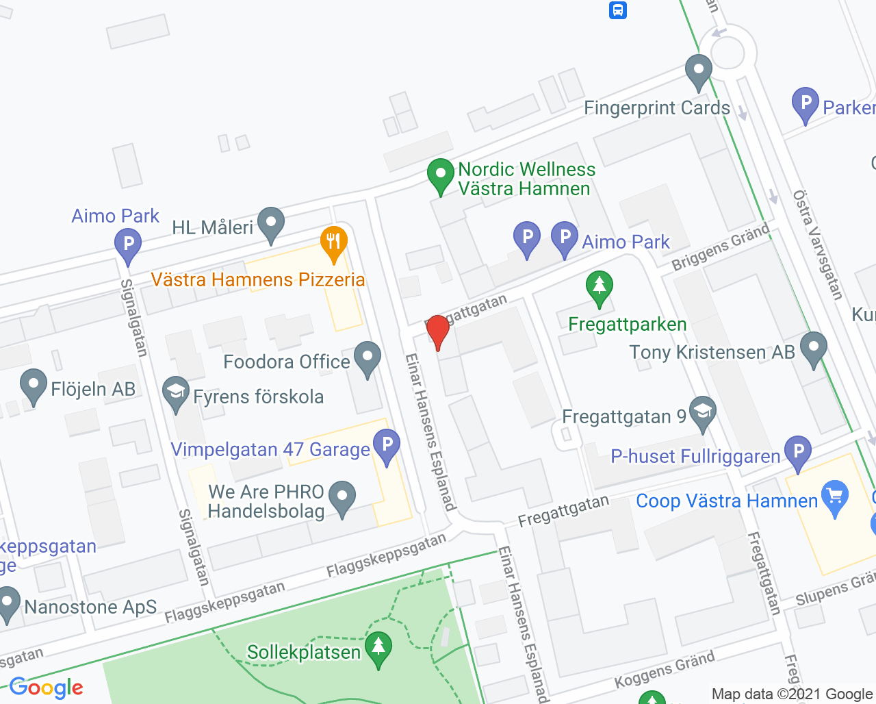 Karta till Agata Ögonklinik, Malmö