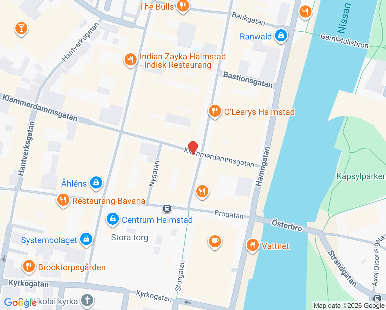 Karta till Synsam Recycling Outlet Halmstad
