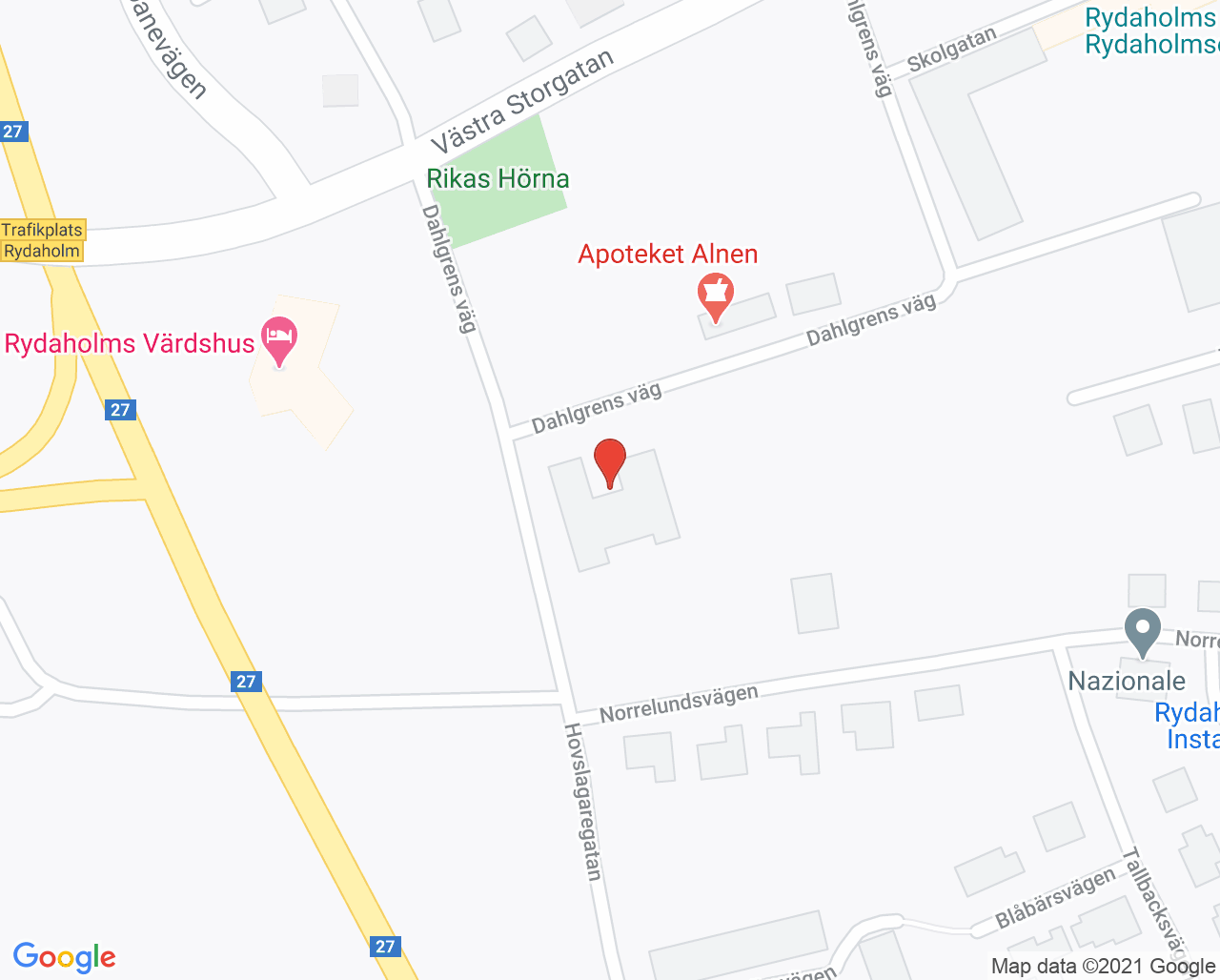 Karta till Bra Liv Rydaholm vårdcentral