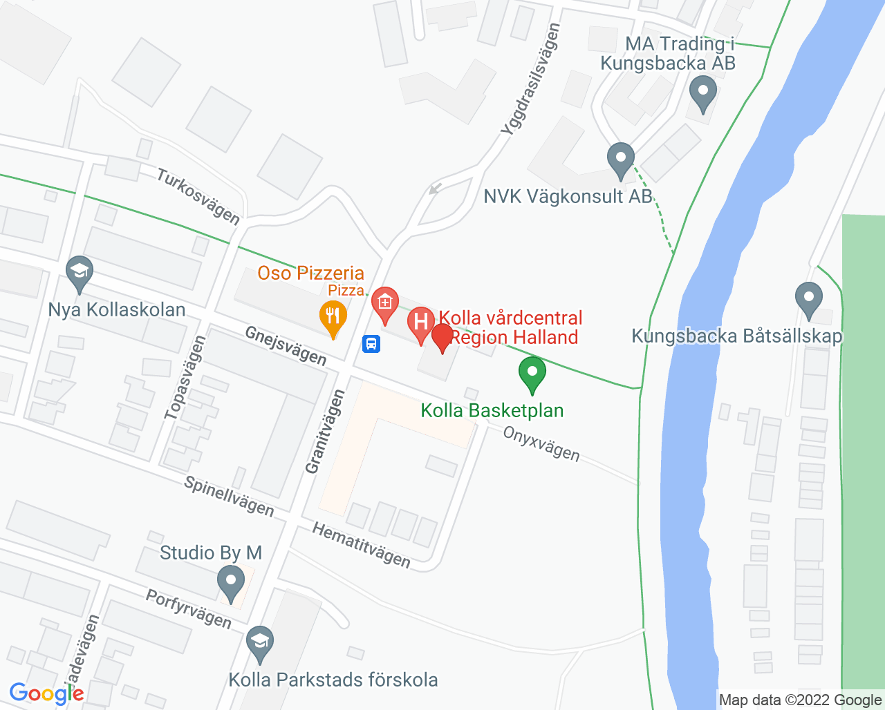 Karta till Folktandvården Kolla, Kungsbacka