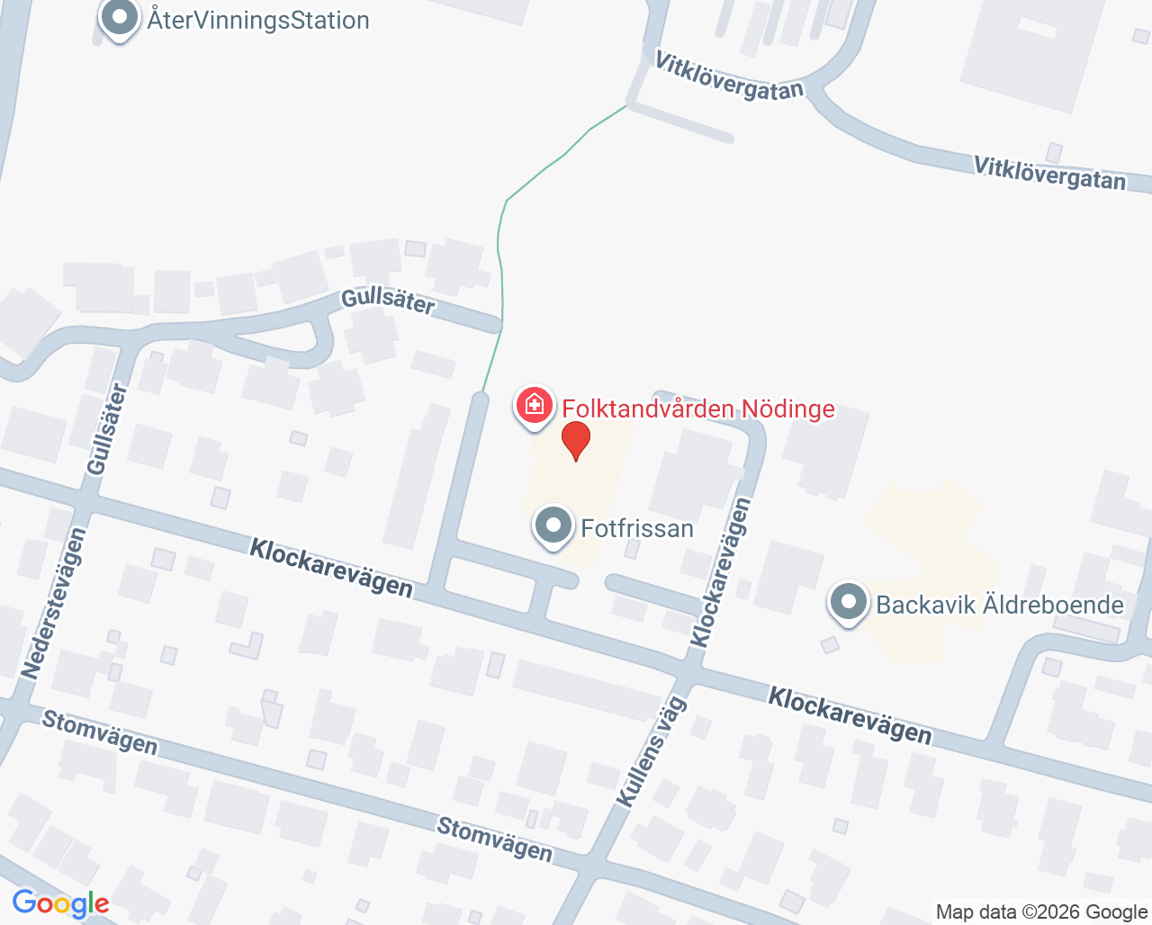 Karta till BVC Nödinge vårdcentral, Nödinge