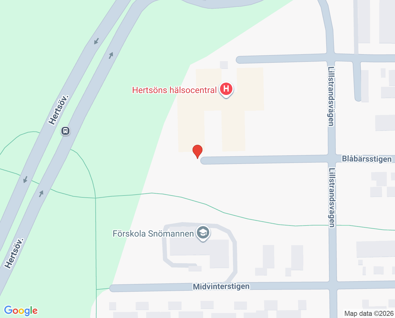 Karta till Hertsöns hälsocentral