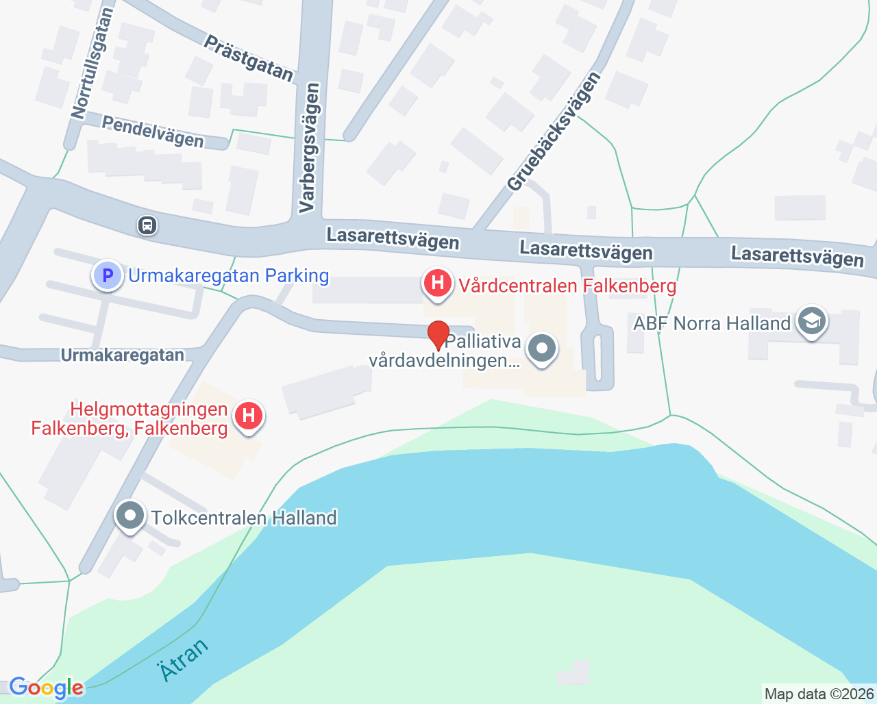 Karta till Hörselmottagningen Falkenberg