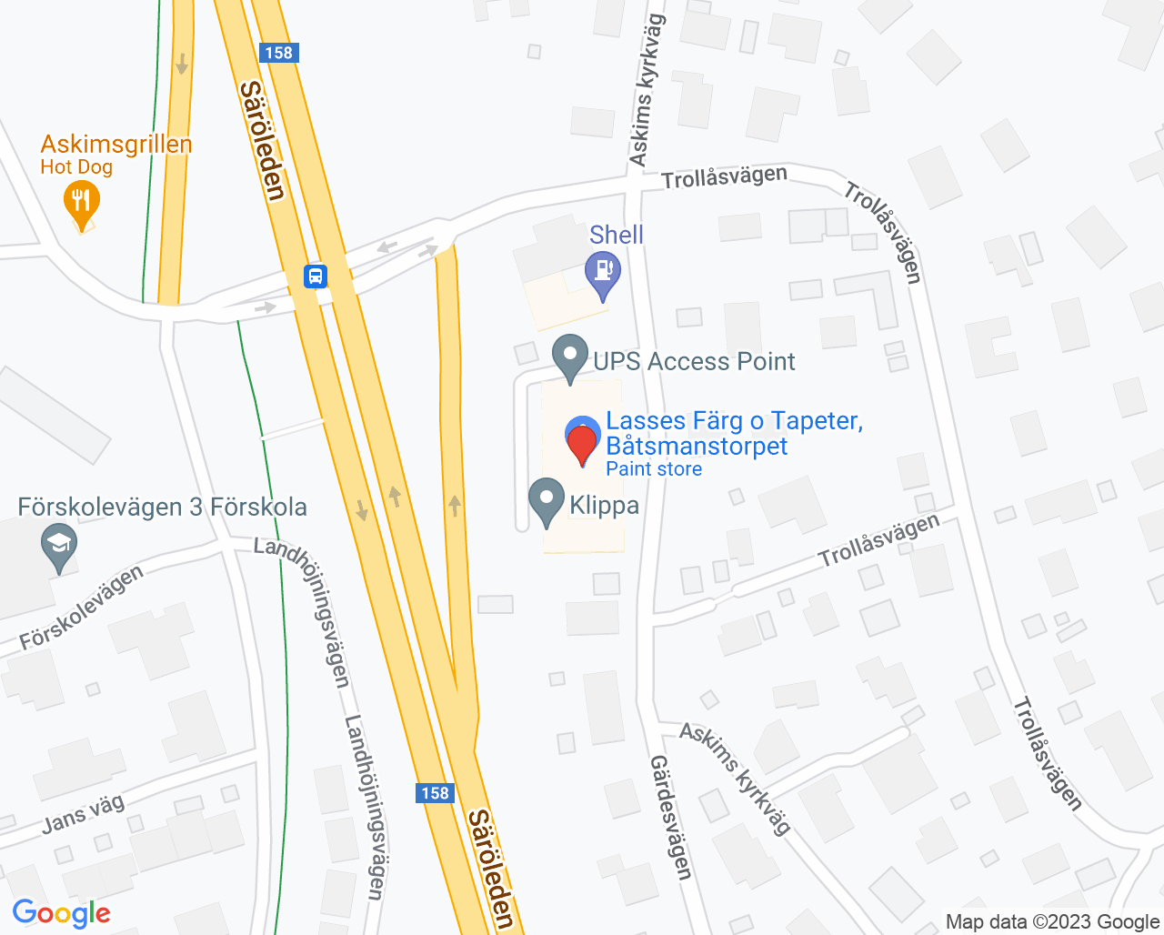 Karta till FysioVeronica, Askim