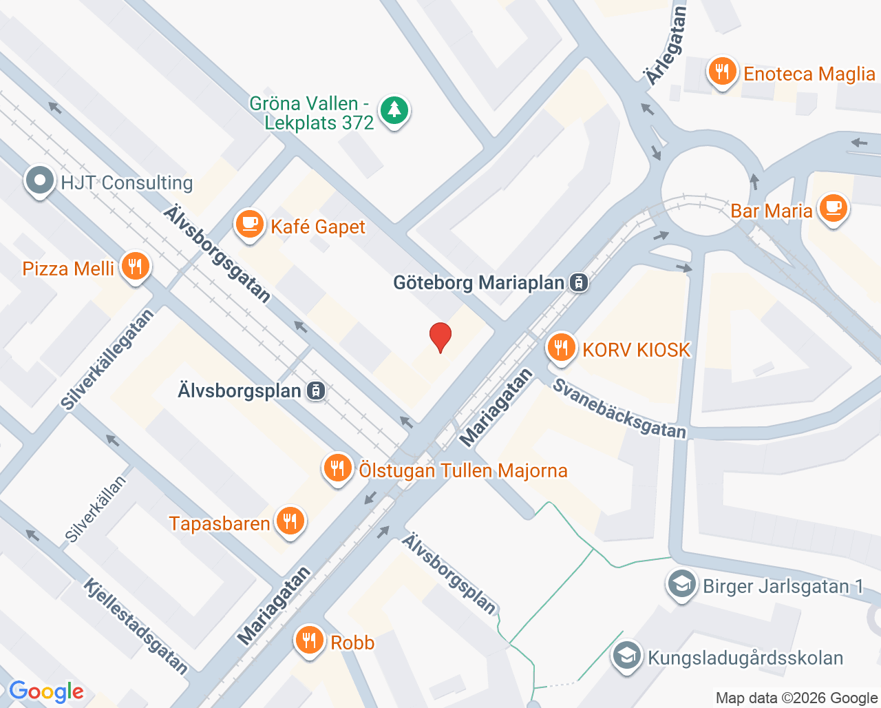 Karta till Majornas Tandhälsovård, Göteborg