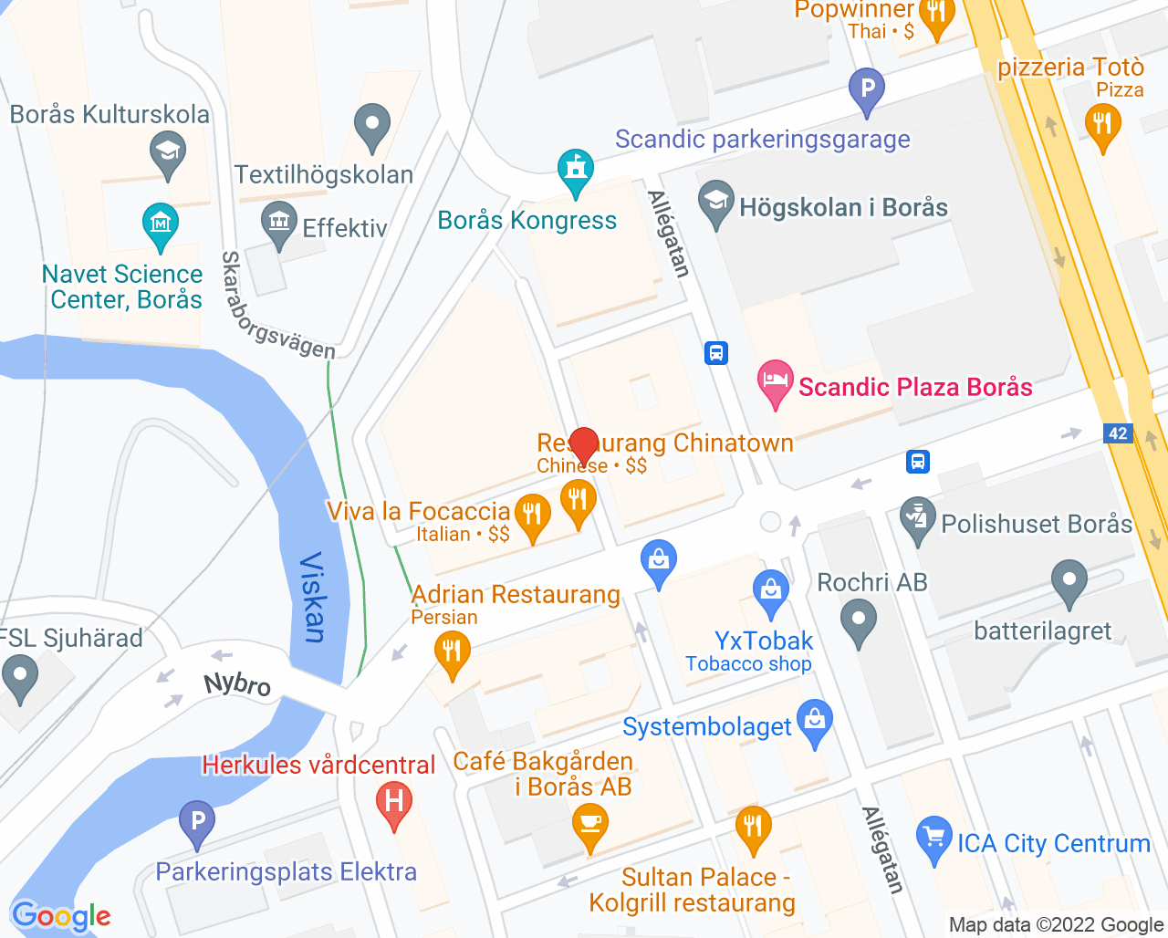 Karta till Folktandvården Borås Centrum-Sandared, Borås
