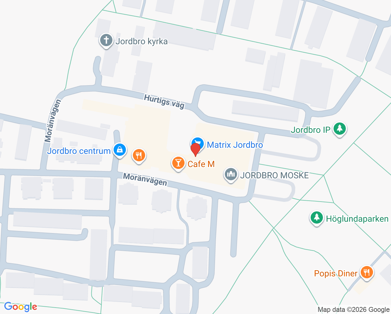 Karta till Azin tandläkarpraktik Haninge
