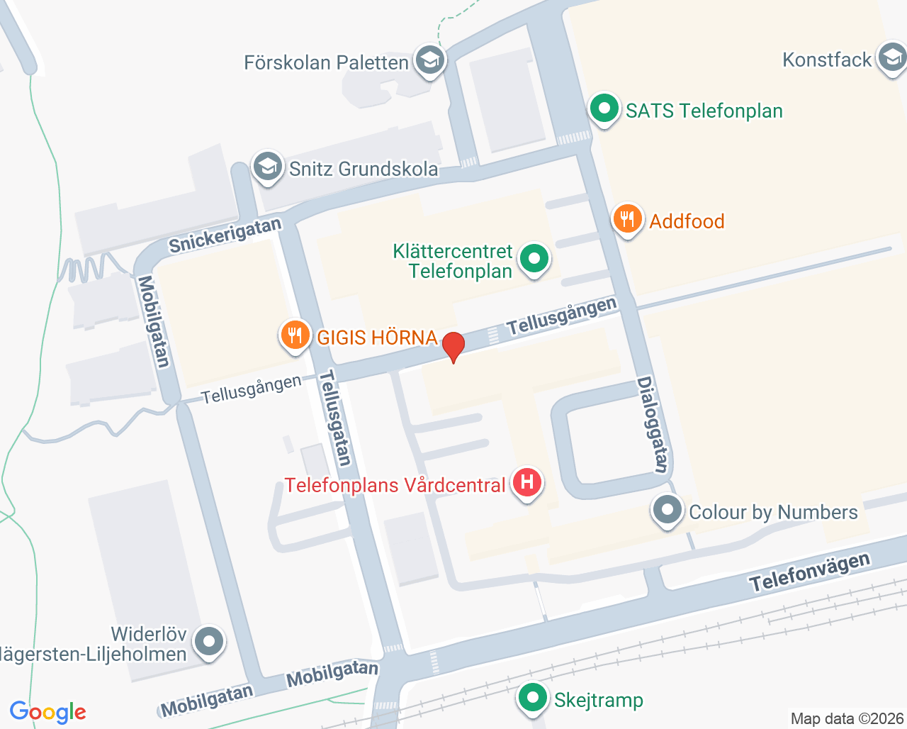 Karta till Telefonplans BVC