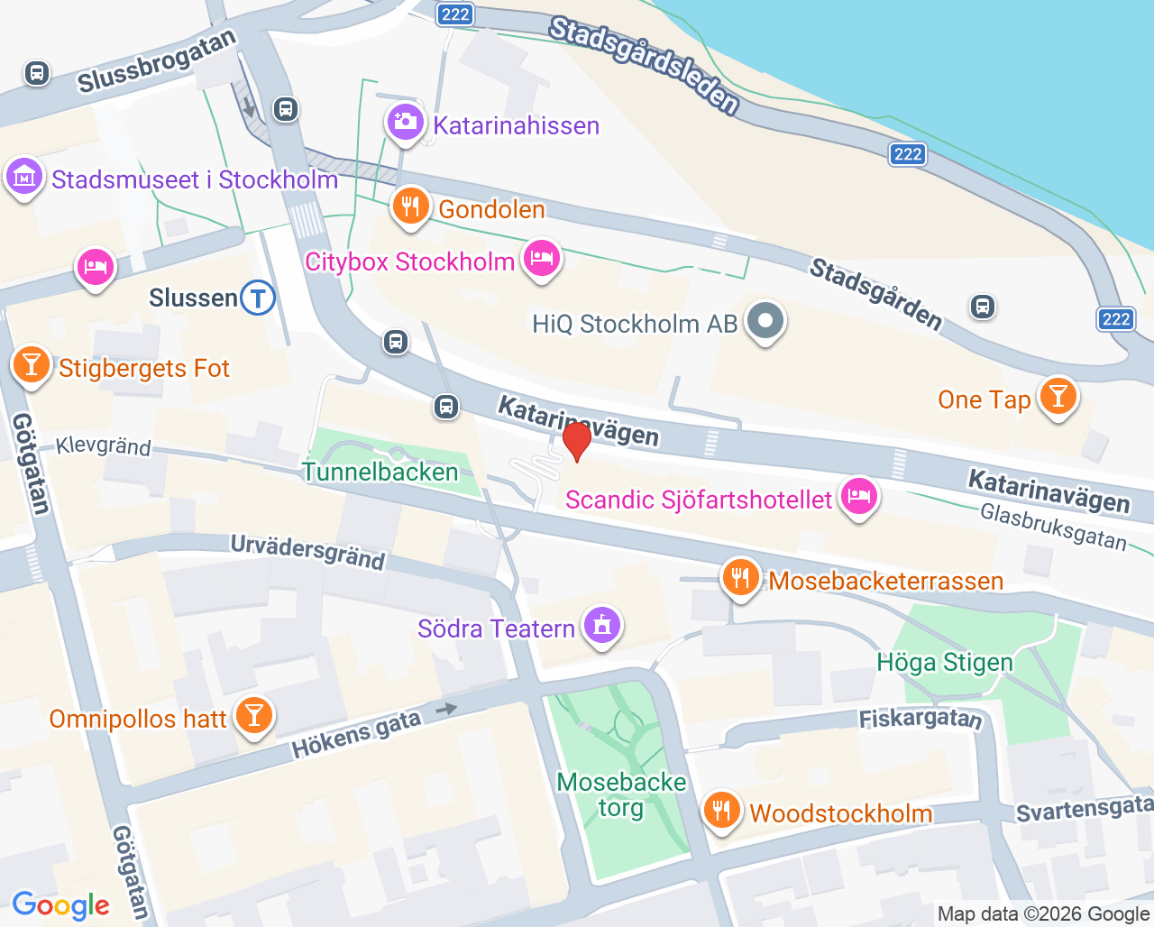 Karta till Tandläkare Sven Bergqvist, Södermalm