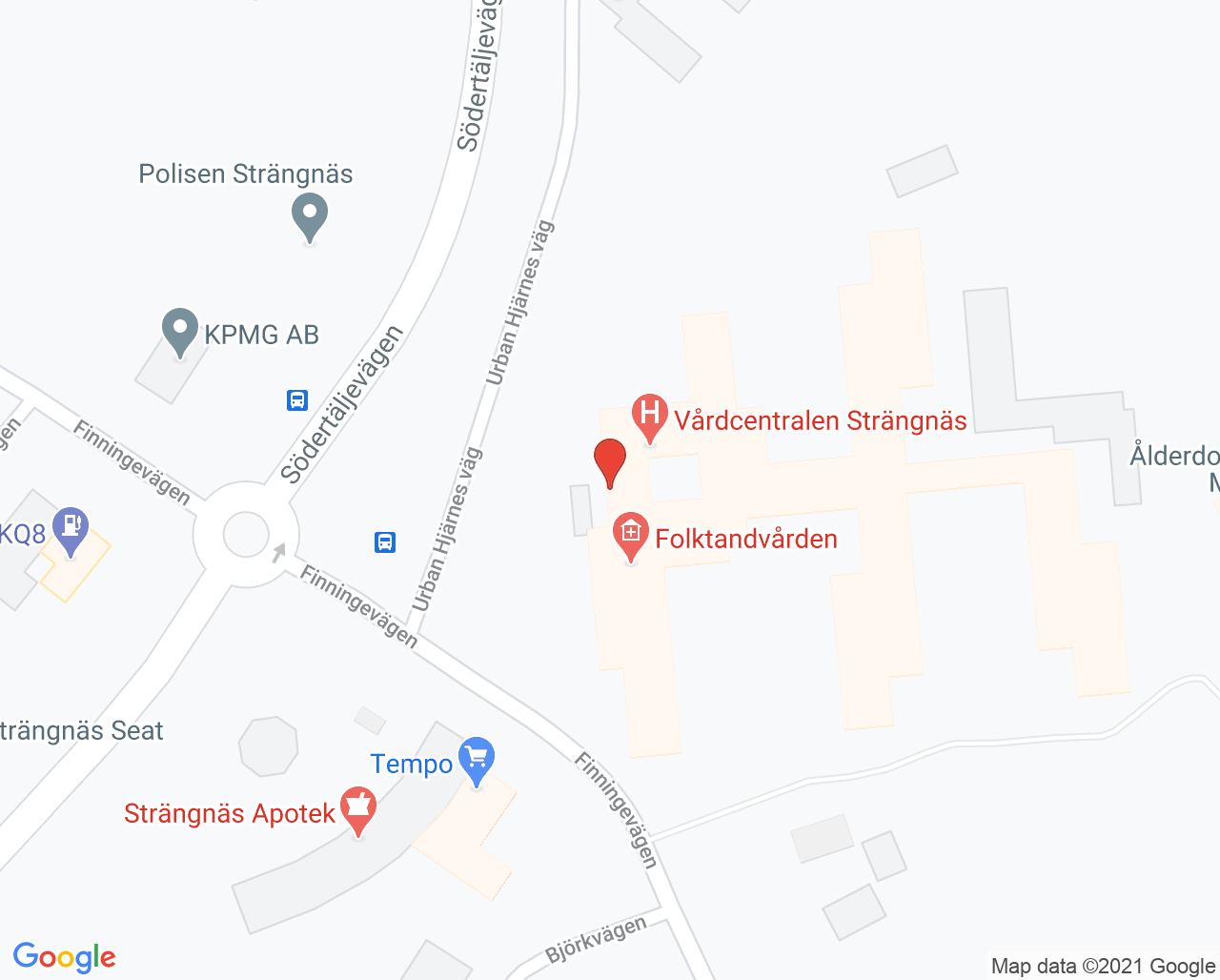 Karta till Primärvårdsjouren Vårdcentralen Strängnäs, Vårdcentralen Strängnäs