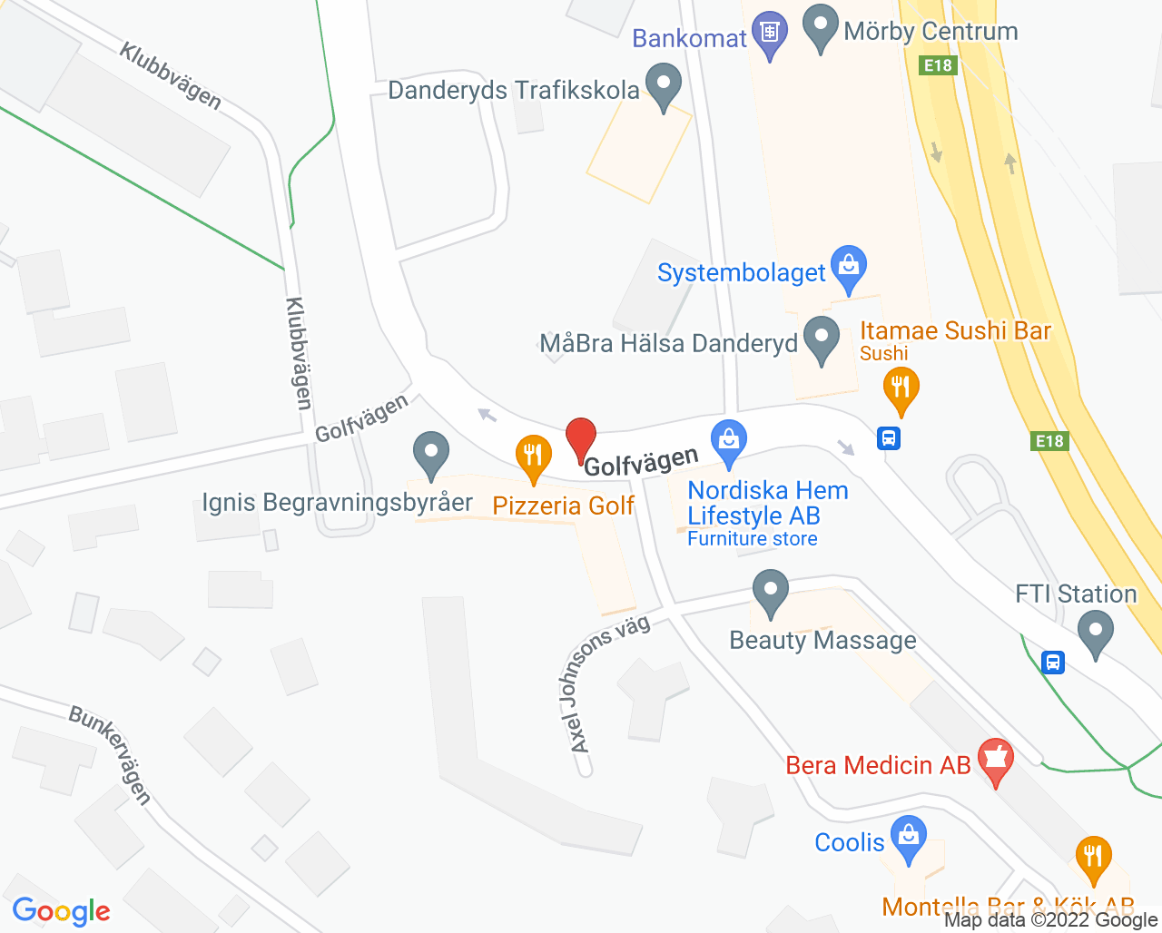 Karta till Vital Mörby Centrum