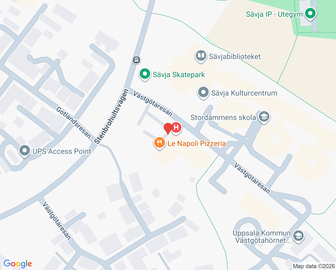Karta till Barnavårdcental Sävja vårdcentral, Uppsala