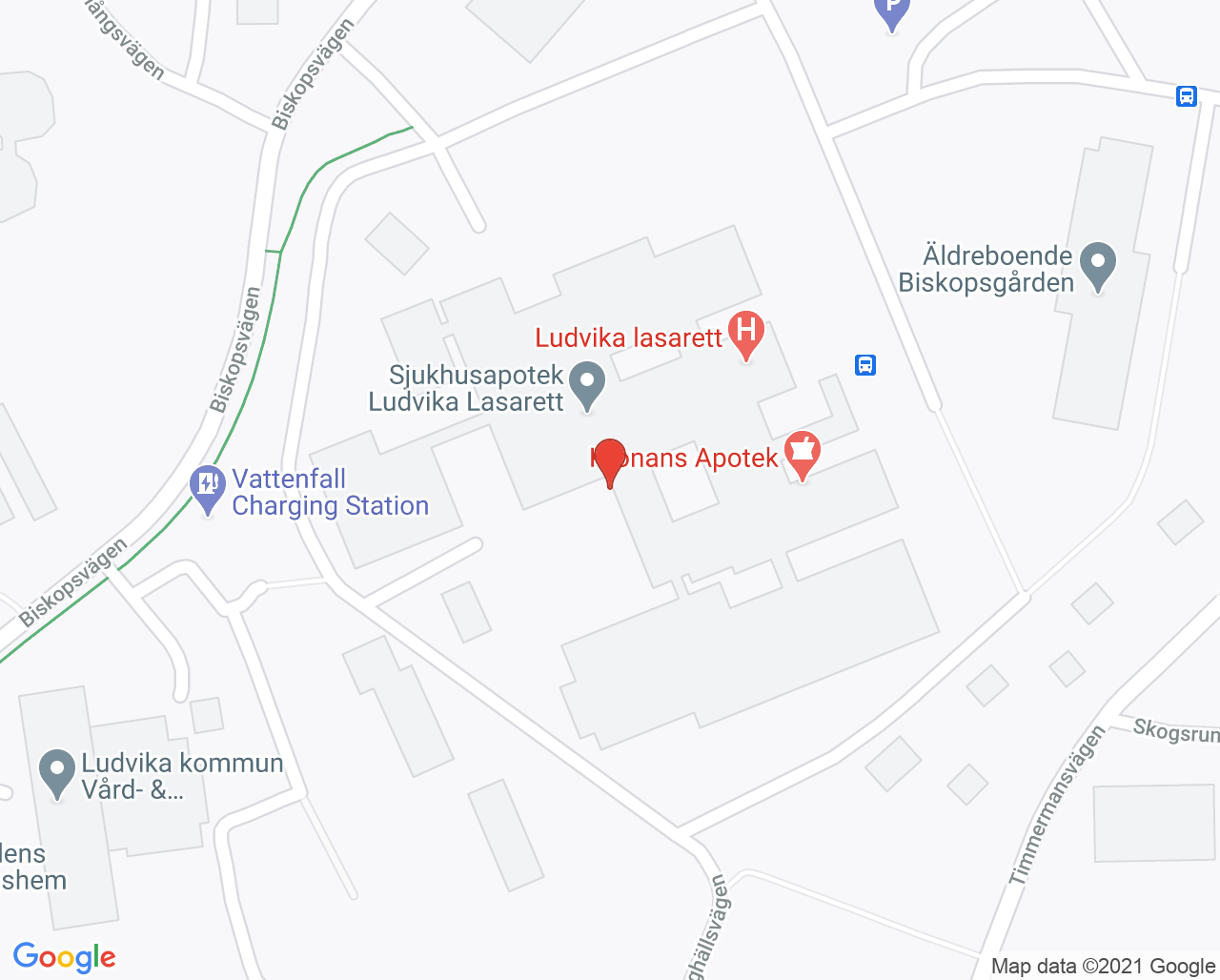 Karta till Medicinmottagning Ludvika
