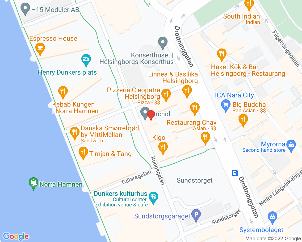 Karta till Capio Ögon Helsingborg, Helsingborg