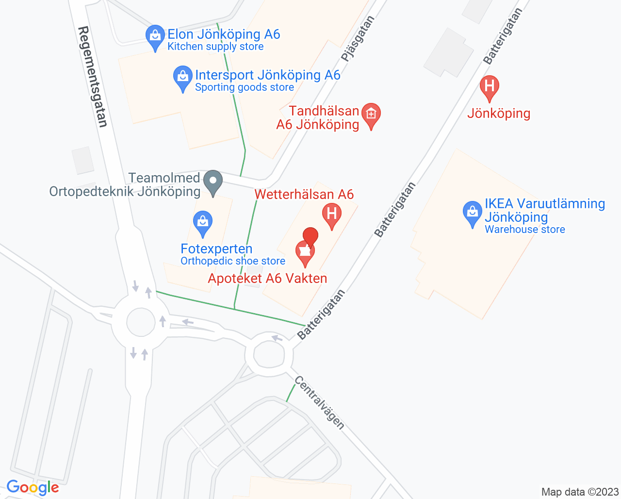 Karta till Läkarlabbet Jönköping