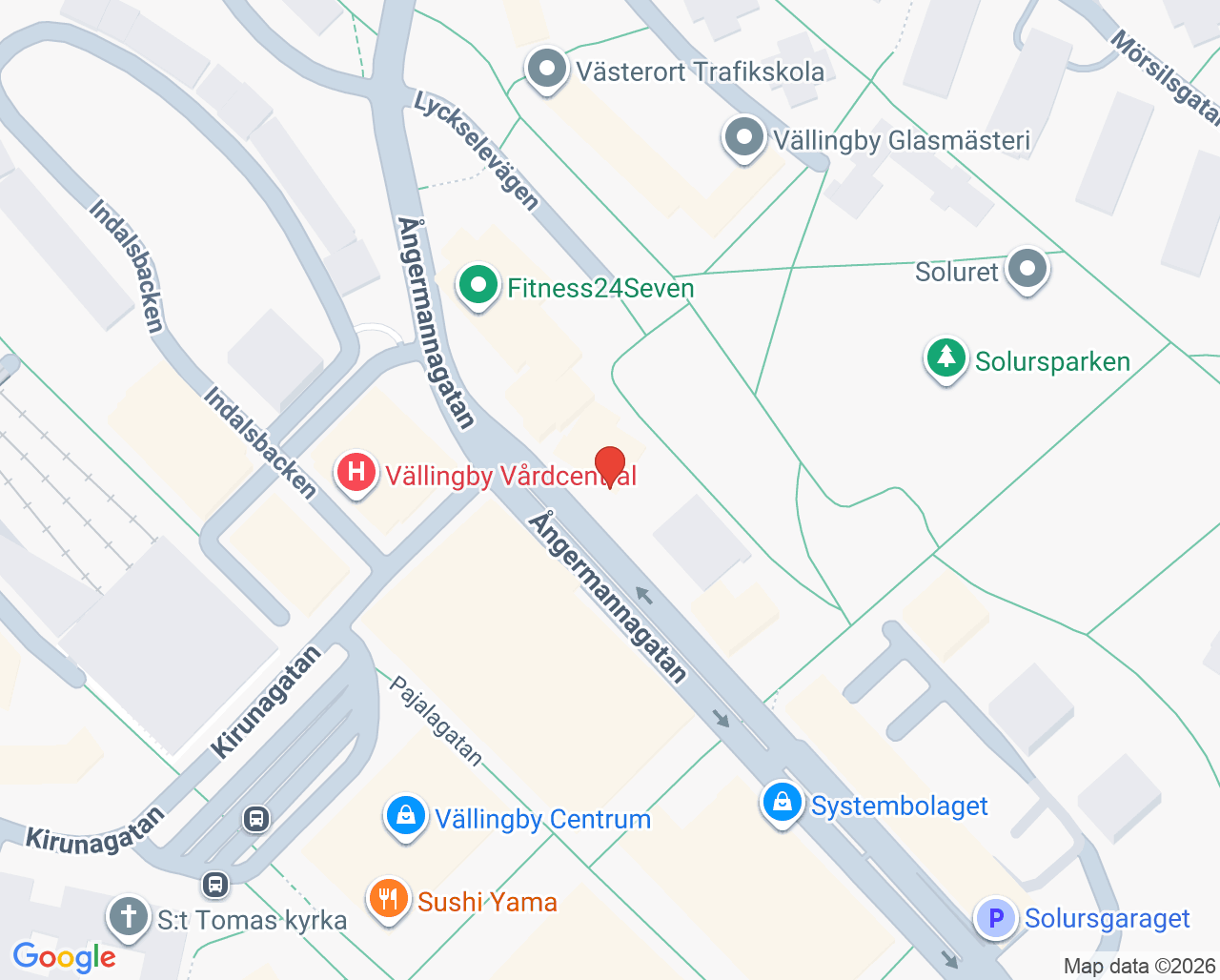 Karta till Vällingby Ögonklinik