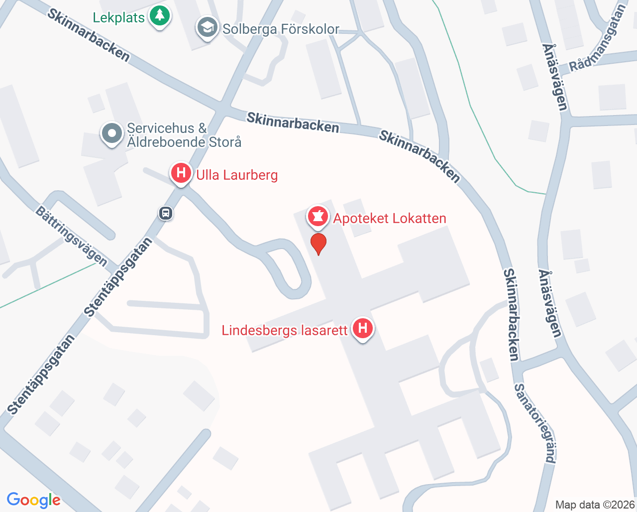 Karta till Dagkirurgi Lindesbergs lasarett