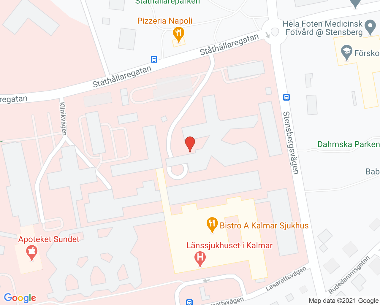Karta till Sexologimottagningen Kalmar län