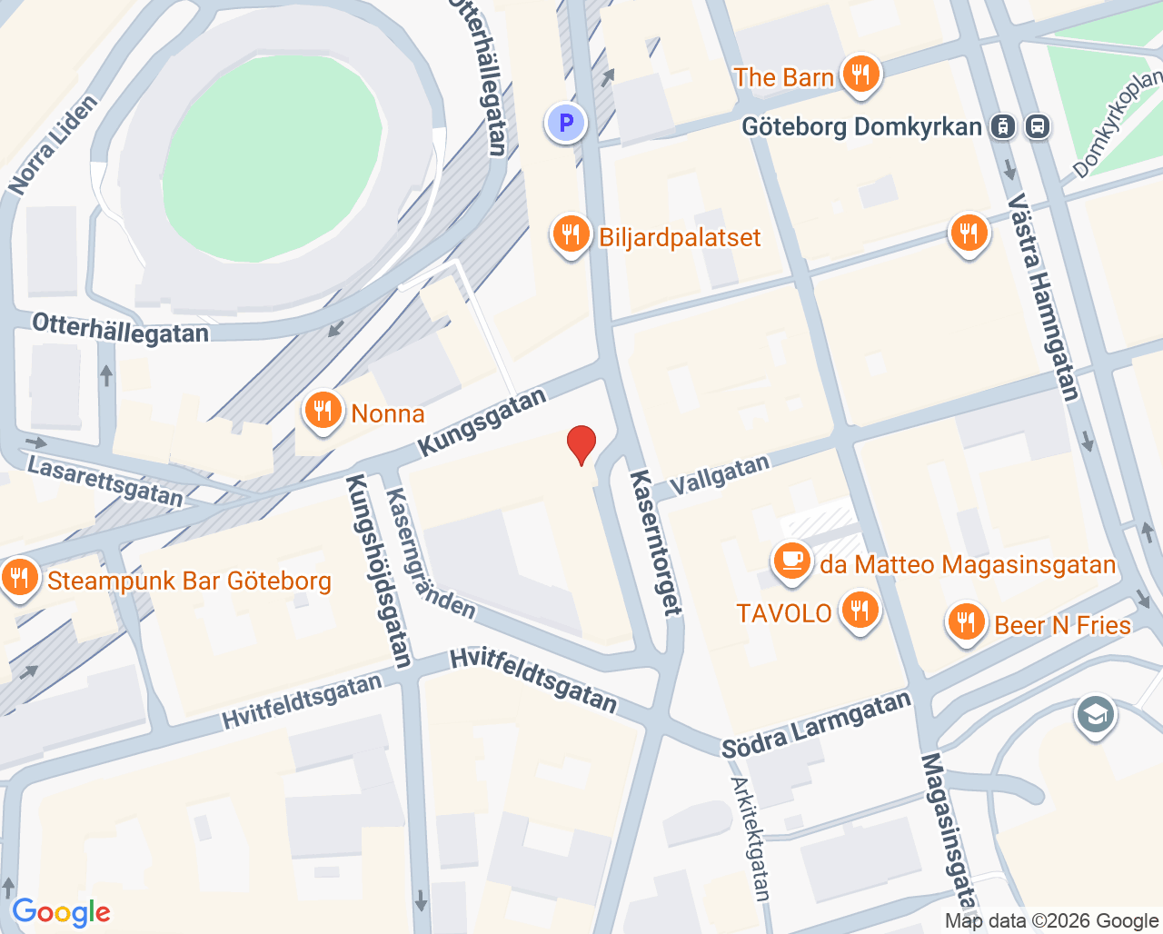 Karta till Göteborg flyktingmedicinsk mottagning, Göteborg