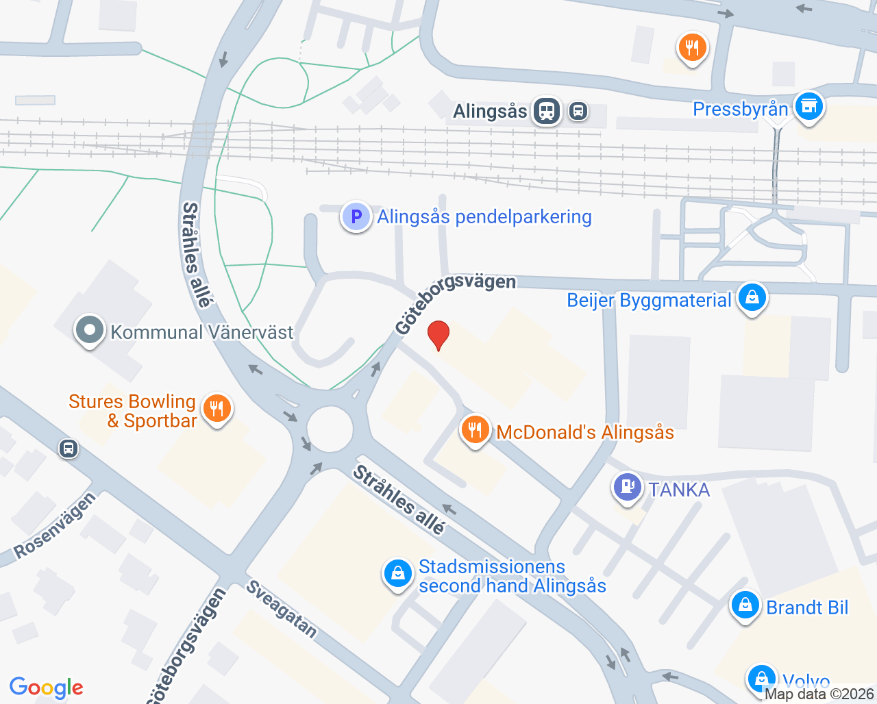 Karta till Alingsås mottagning unga män, Alingsås