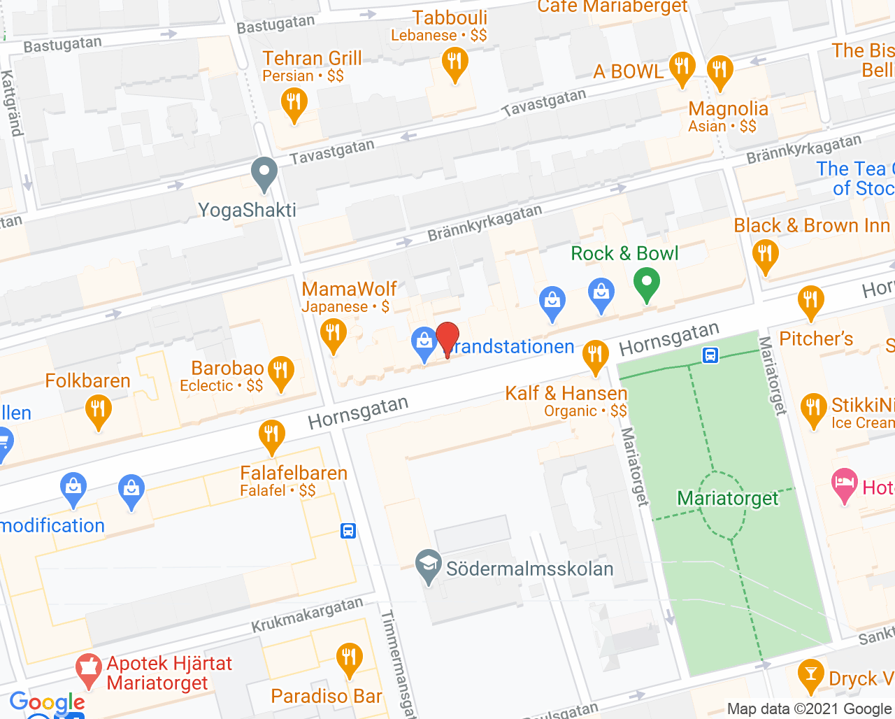 Karta till Synsam Stockholm Mariatorget