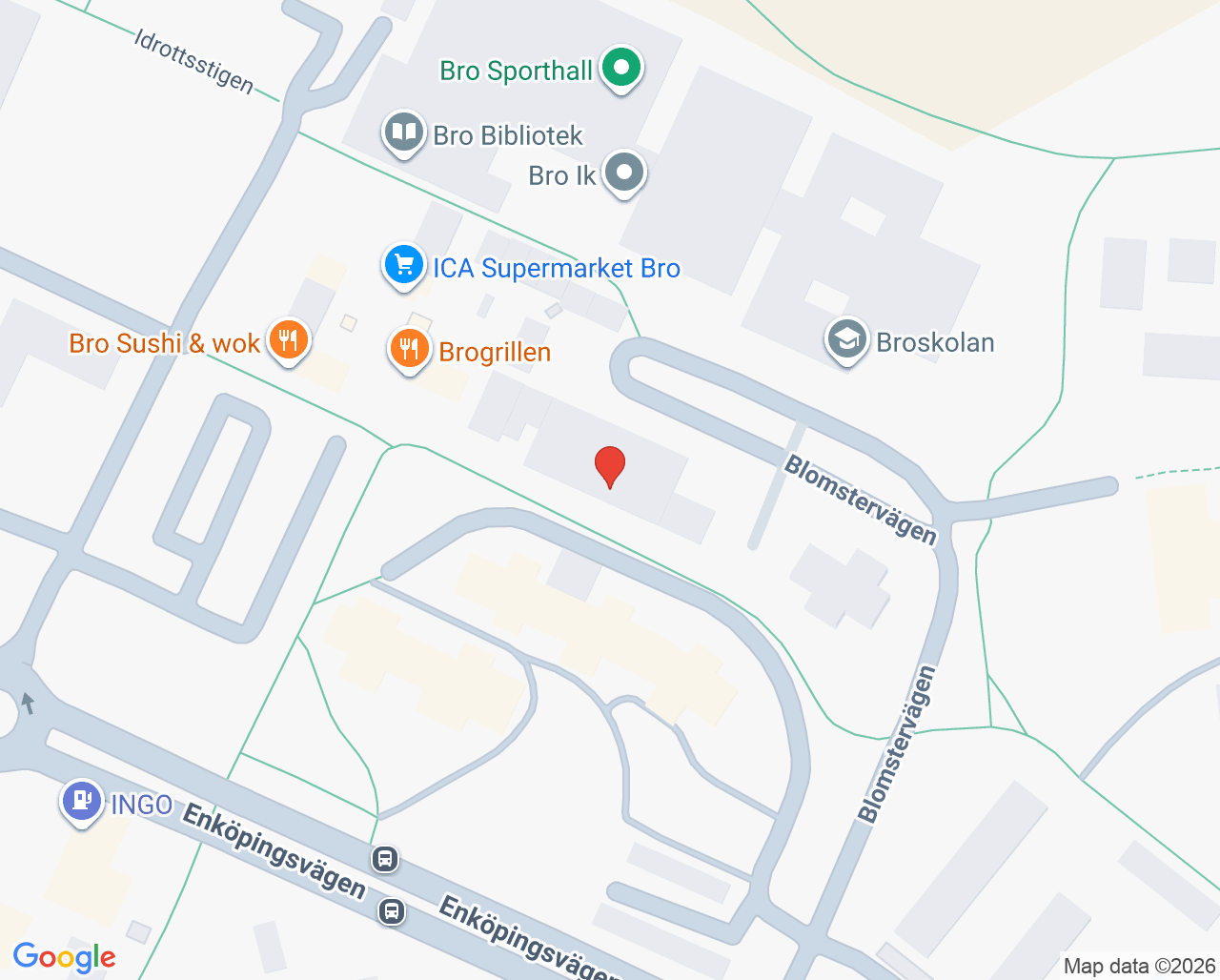 Karta till Capio Vårdcentral Bro