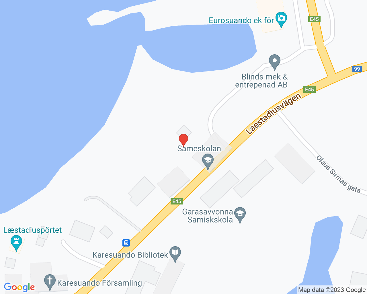 Karta till Folktandvården Karesuando