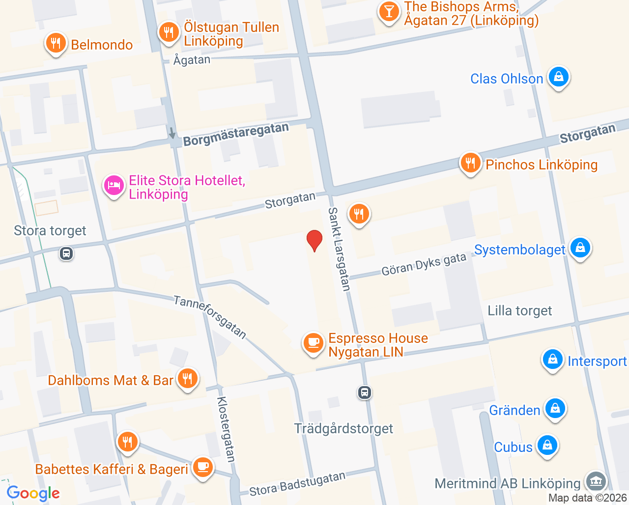 Karta till Linköpings Tandvårdscentrum