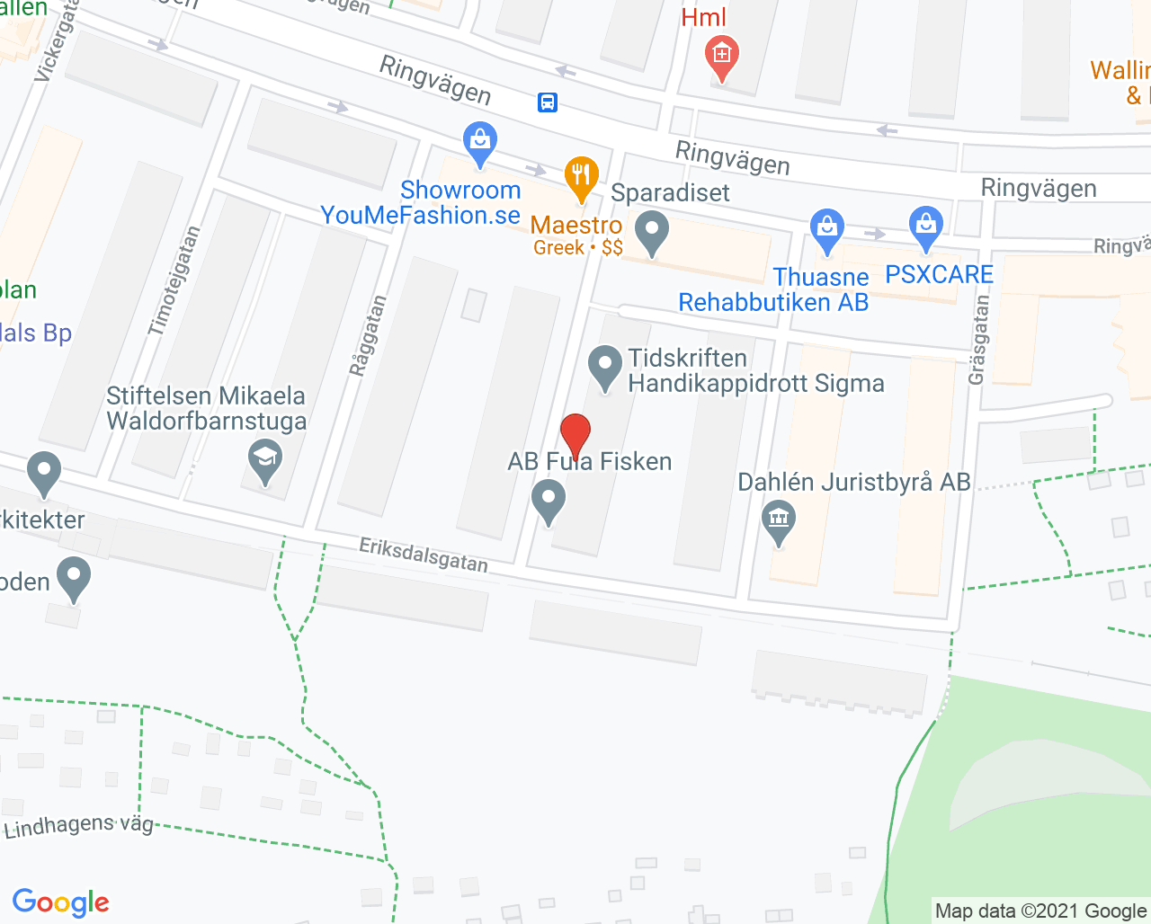 Karta till Aktivea AB - Eva Berg, Södermalm