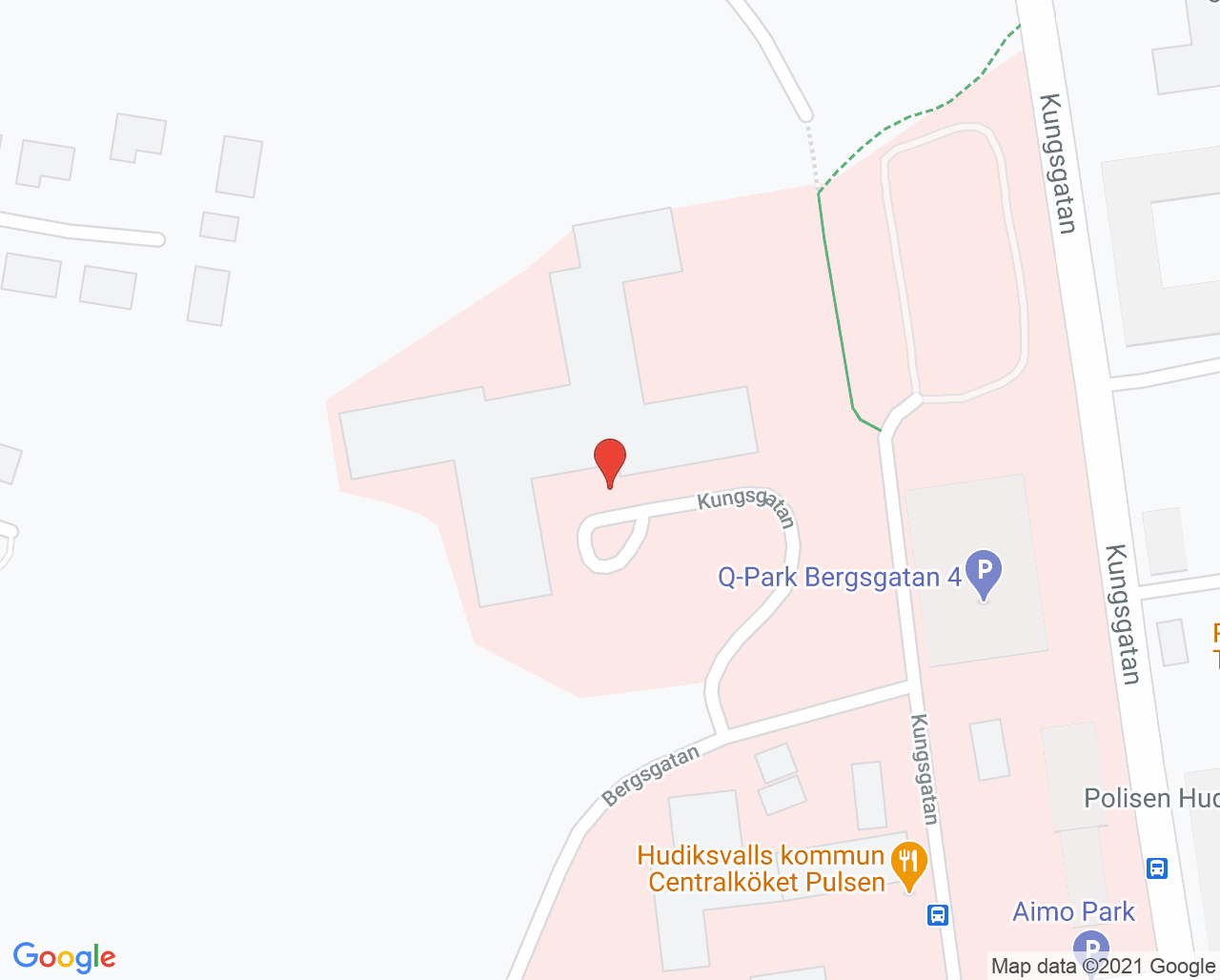 Karta till Minnesmottagning Hudiksvall
