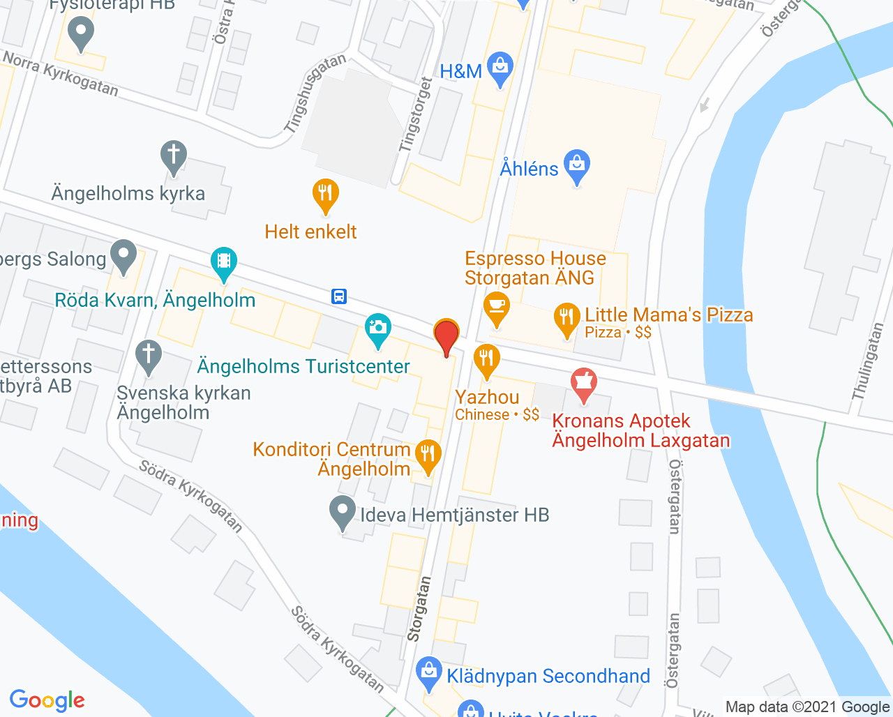 Karta till Synsam Ängelholm