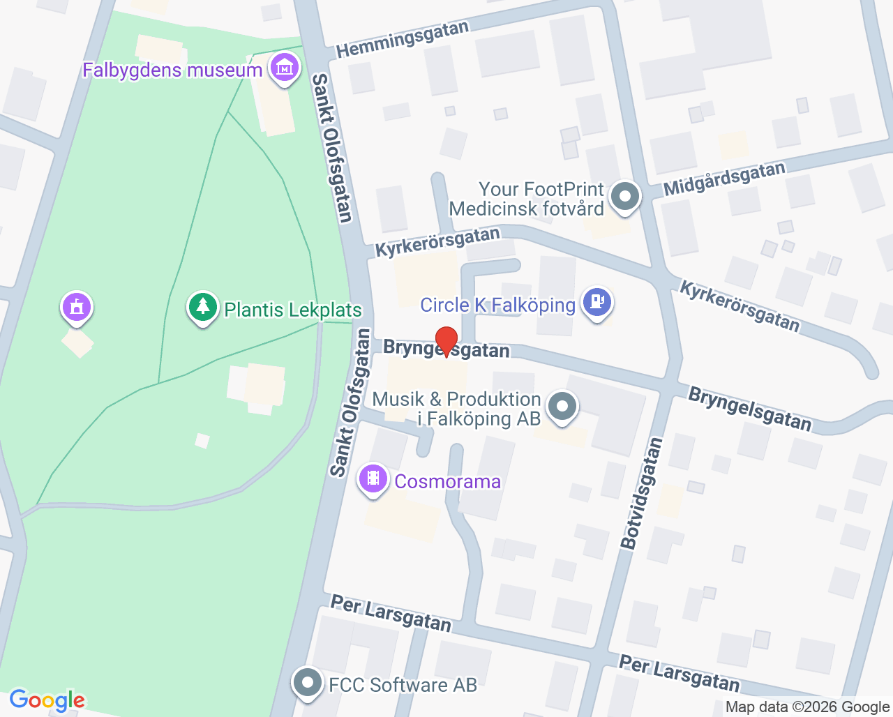 Karta till BVC Bräcke Diakoni Vårdcentralen Centralhälsan, Falköping