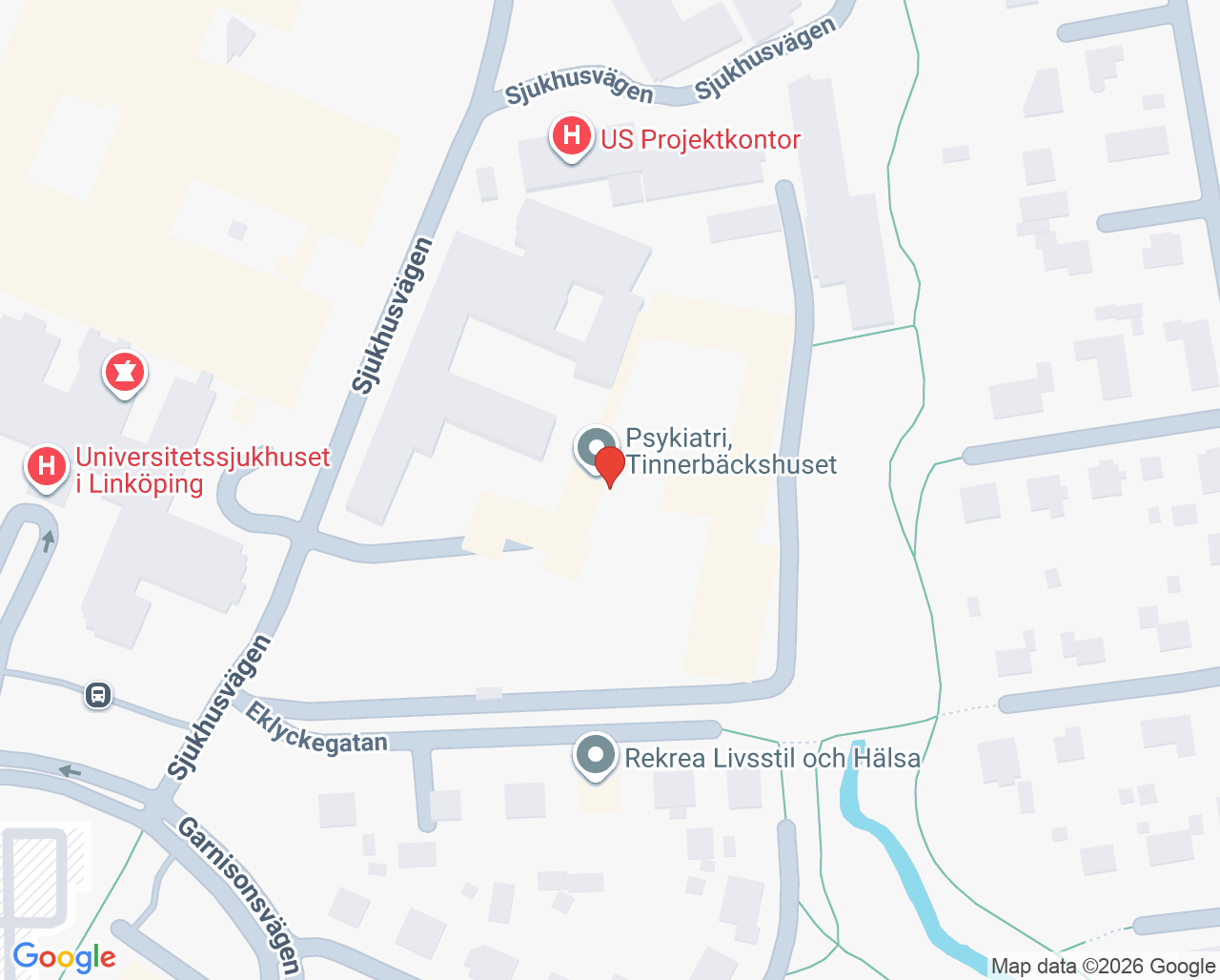 Karta till Ätstörningsenhet länsteam, Linköping