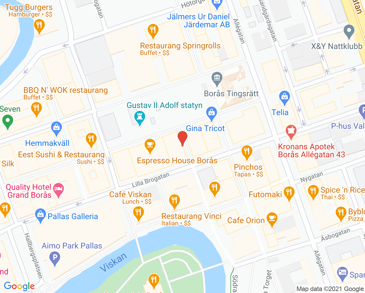 Karta till Citytandläkarna Catharina Sånevall, Borås