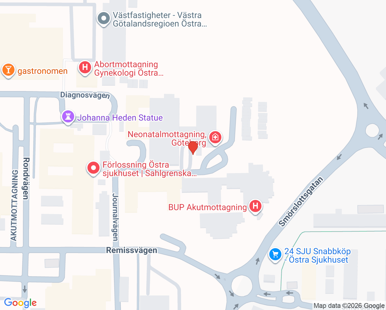 Karta till Avdelning 303, Göteborg