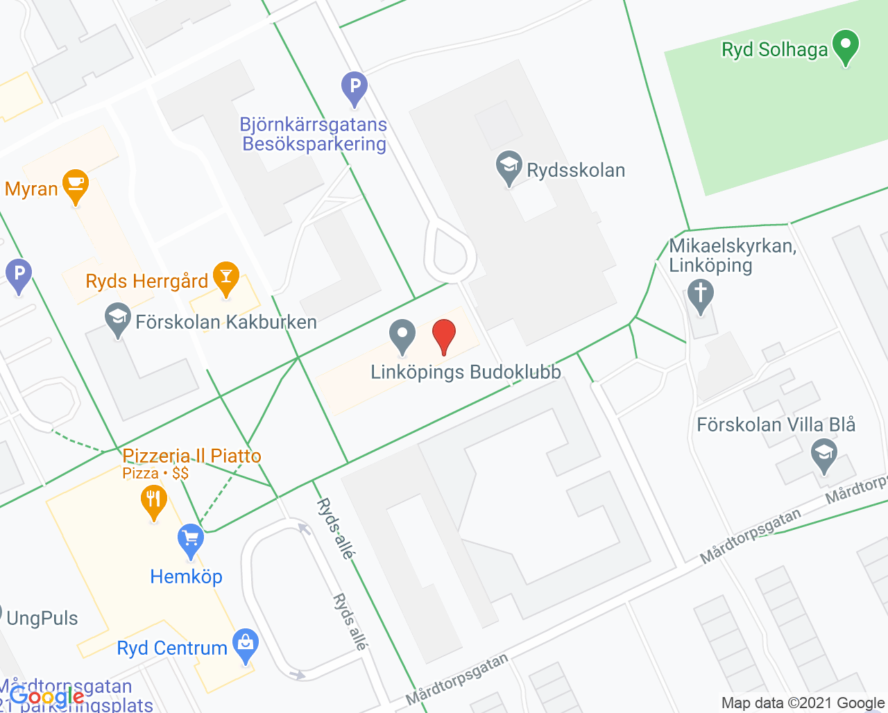 Karta till Barnavårdscentralen, Vårdcentralen Ryd