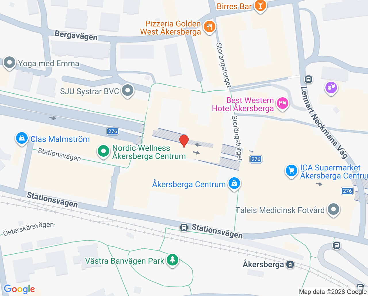 Karta till Synsam Åkersberga
