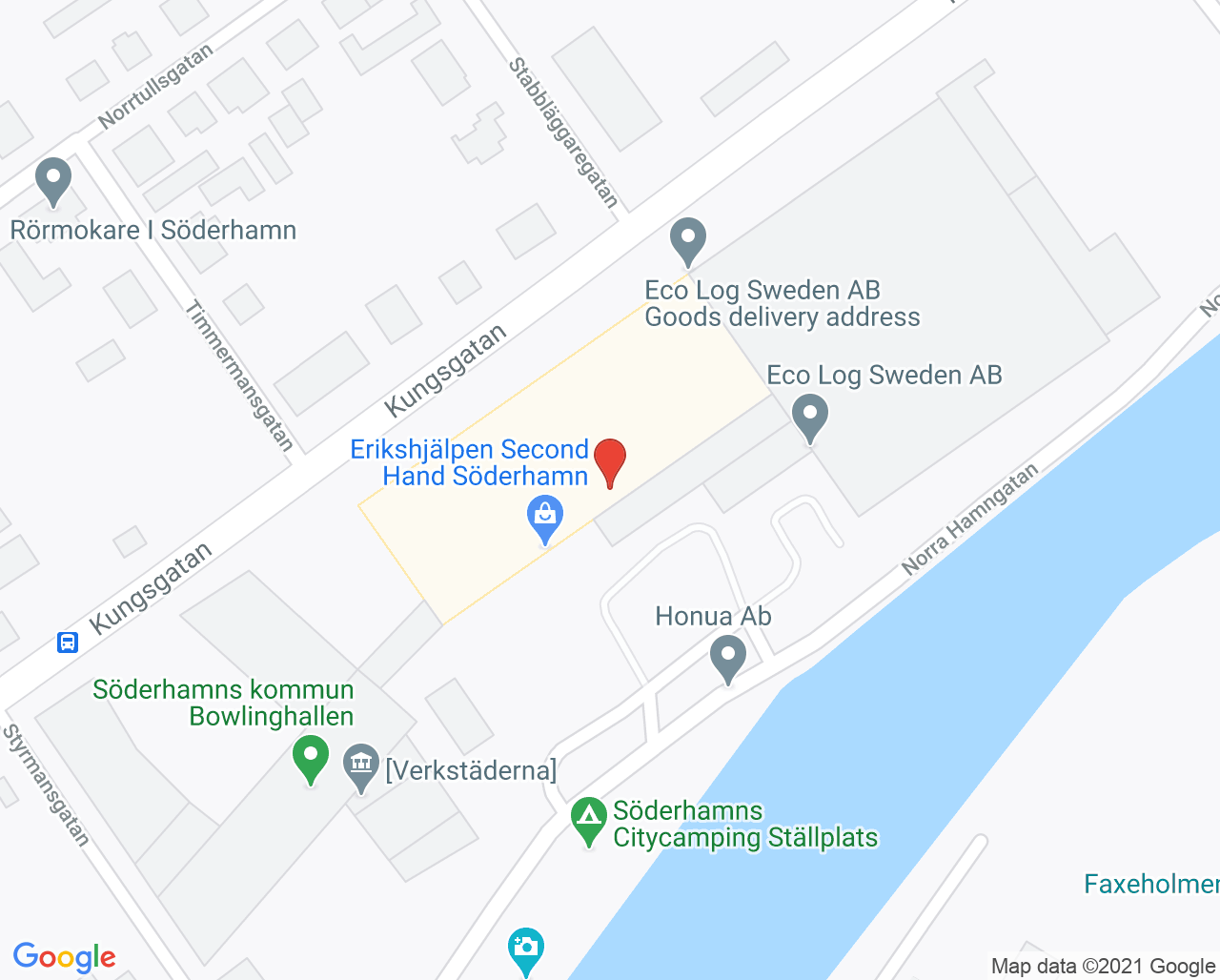 Karta till Söderhamnsfjärdens hälsocentral