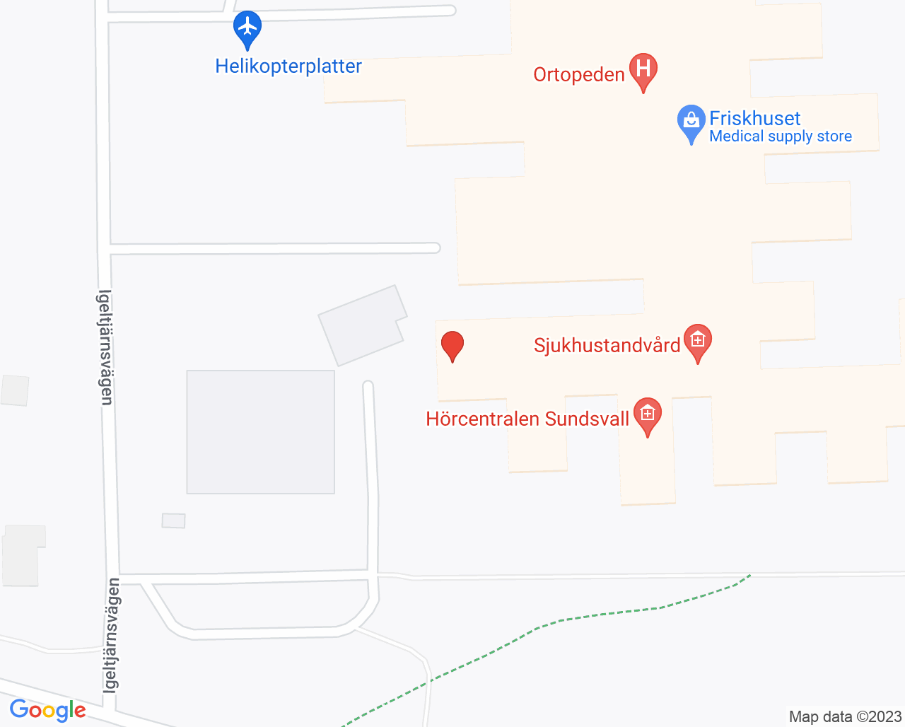 Karta till Arbetsterapimottagning Sundsvall