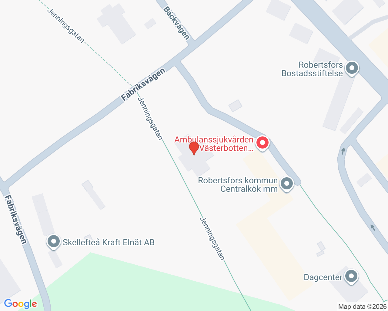 Karta till Folktandvården Robertsfors
