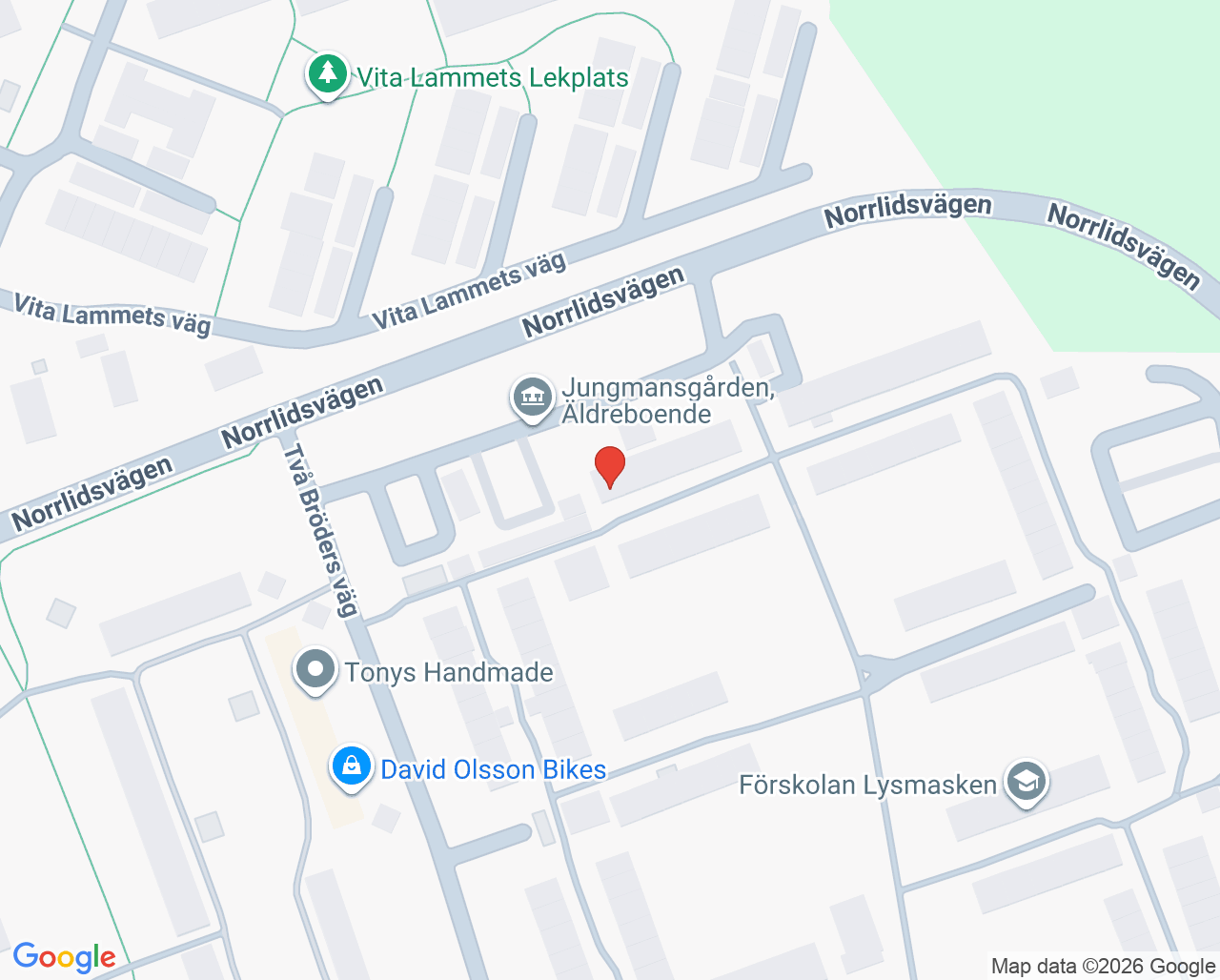 Karta till Norrlidens hälsocentral