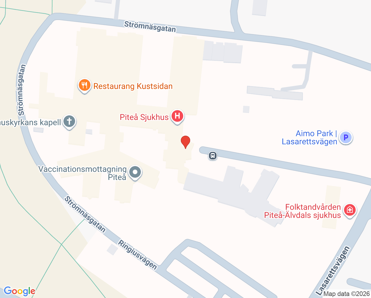 Karta till Folktandvården Piteå