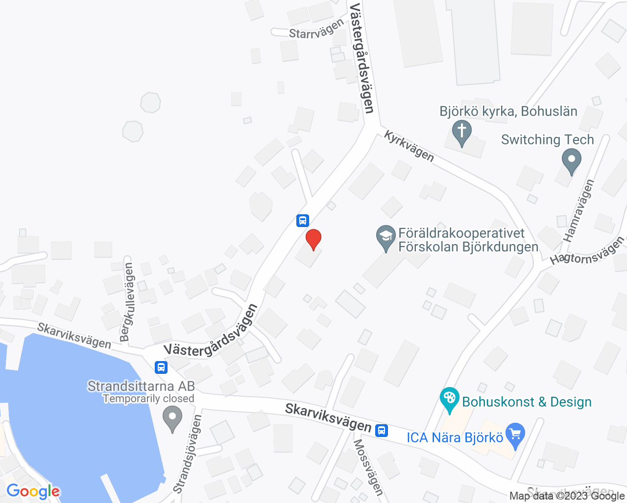 Karta till Hönö Vårdcentral på Björkö filial, Hönö