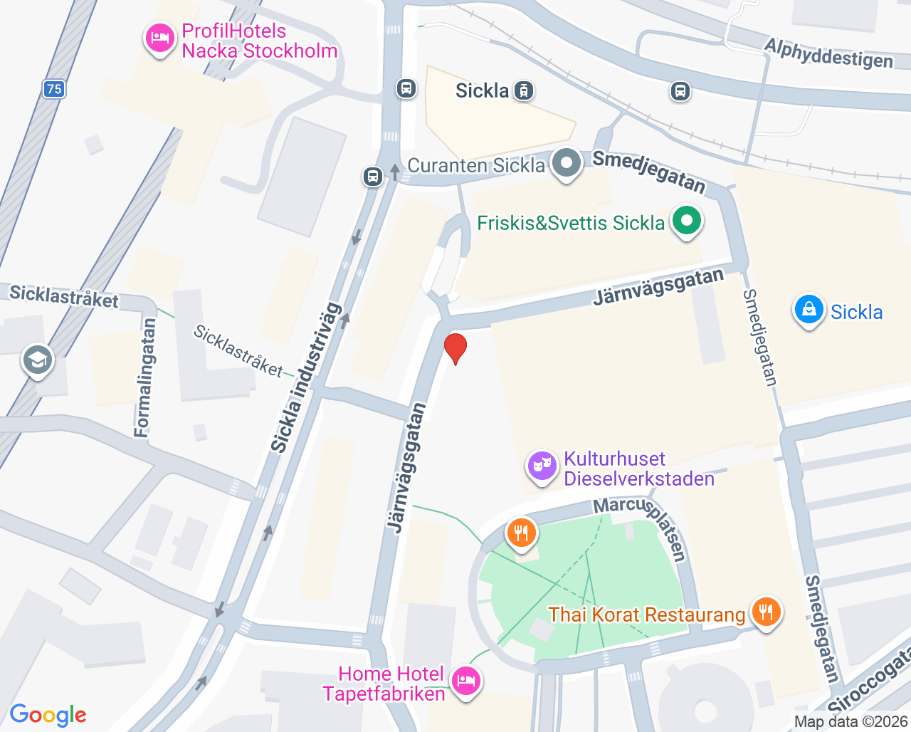 Karta till HÖR Stockholm Nacka