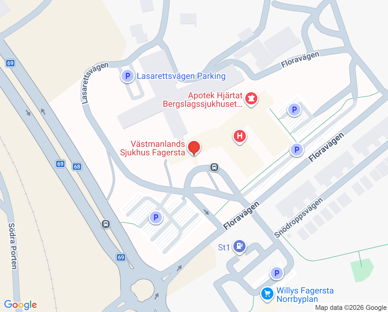 Karta till Ögonmottagning Fagersta